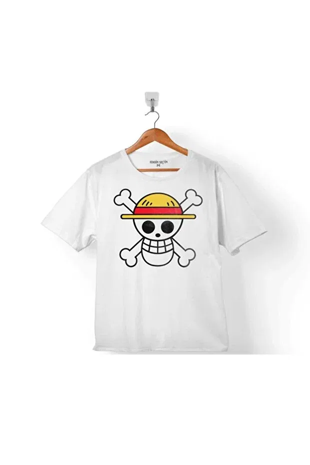 Детская футболка для девочек с принтом One Piece Straw Hat New World Computer Kendim Seçtim, White