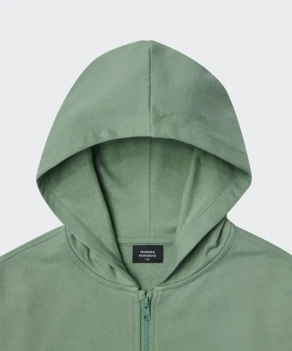 Свитшот с капюшоном оверсайз, Musinsa Standard Kids, Sage Green — фото 4