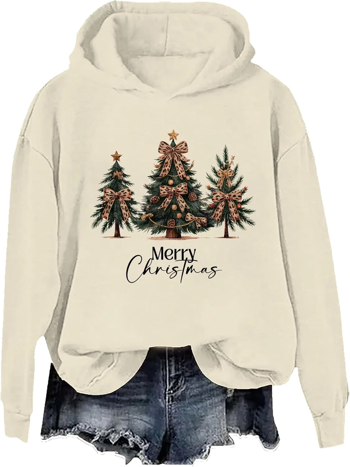 Мужской свитшот с принтом Merry Christmas, кремово-жёлтый