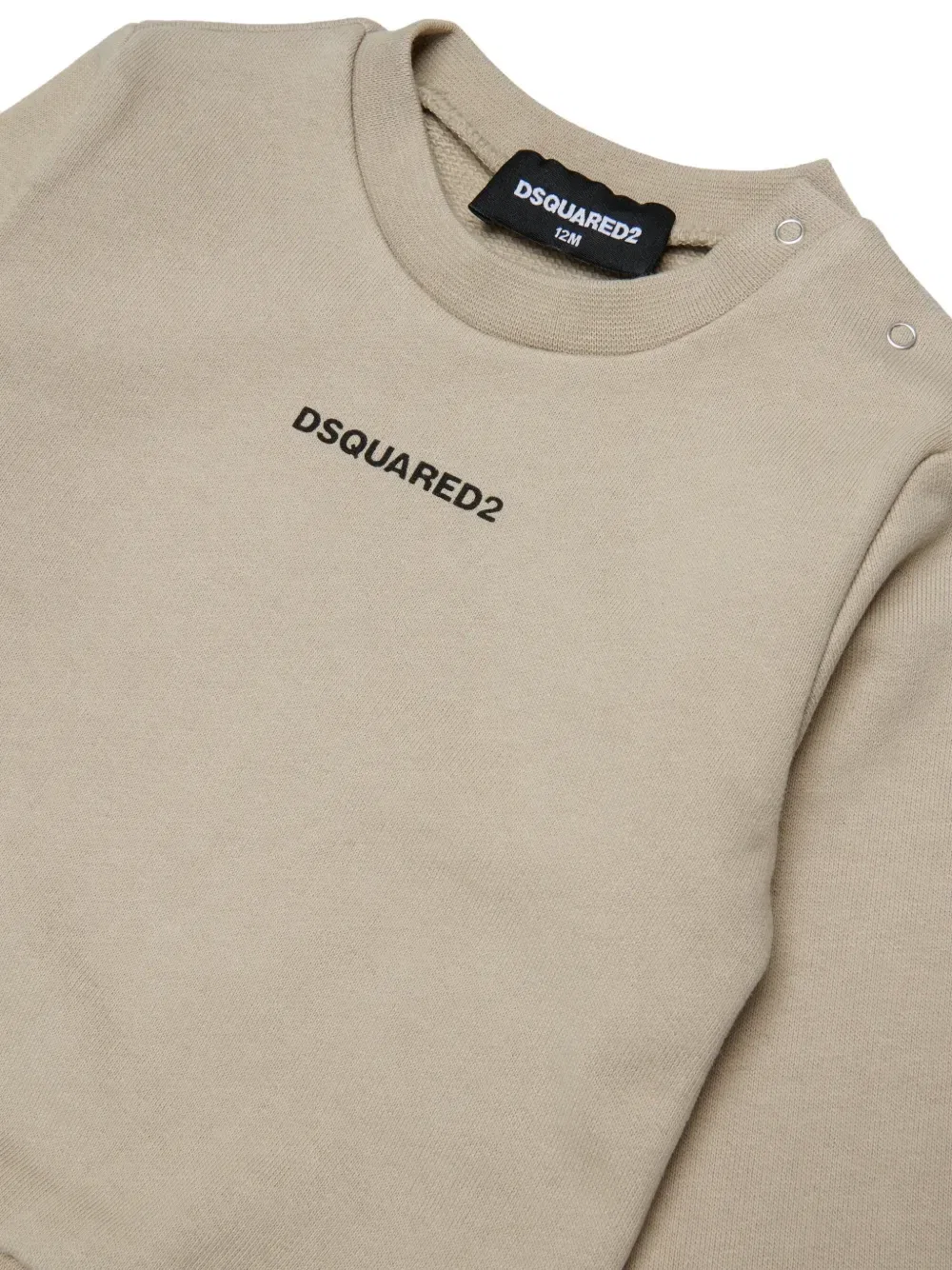 Хлопковый спортивный костюм с логотипом Dsquared2 Kids, бежевый — фото 3
