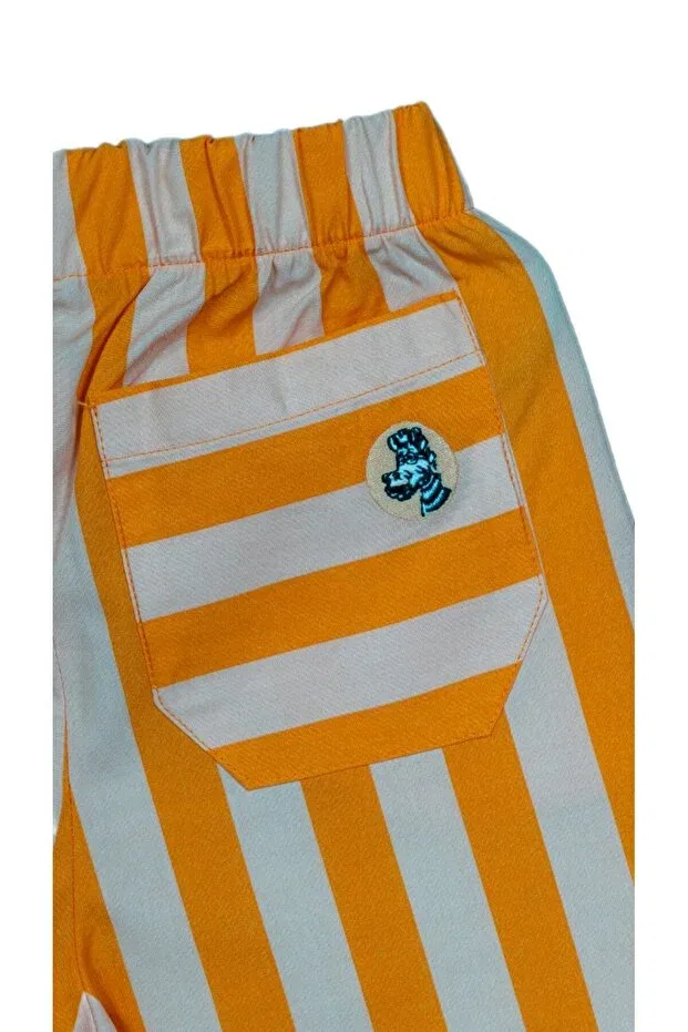 Детские шорты для девочек с принтом Zoi Zebra, Orange & Cream — фото 3