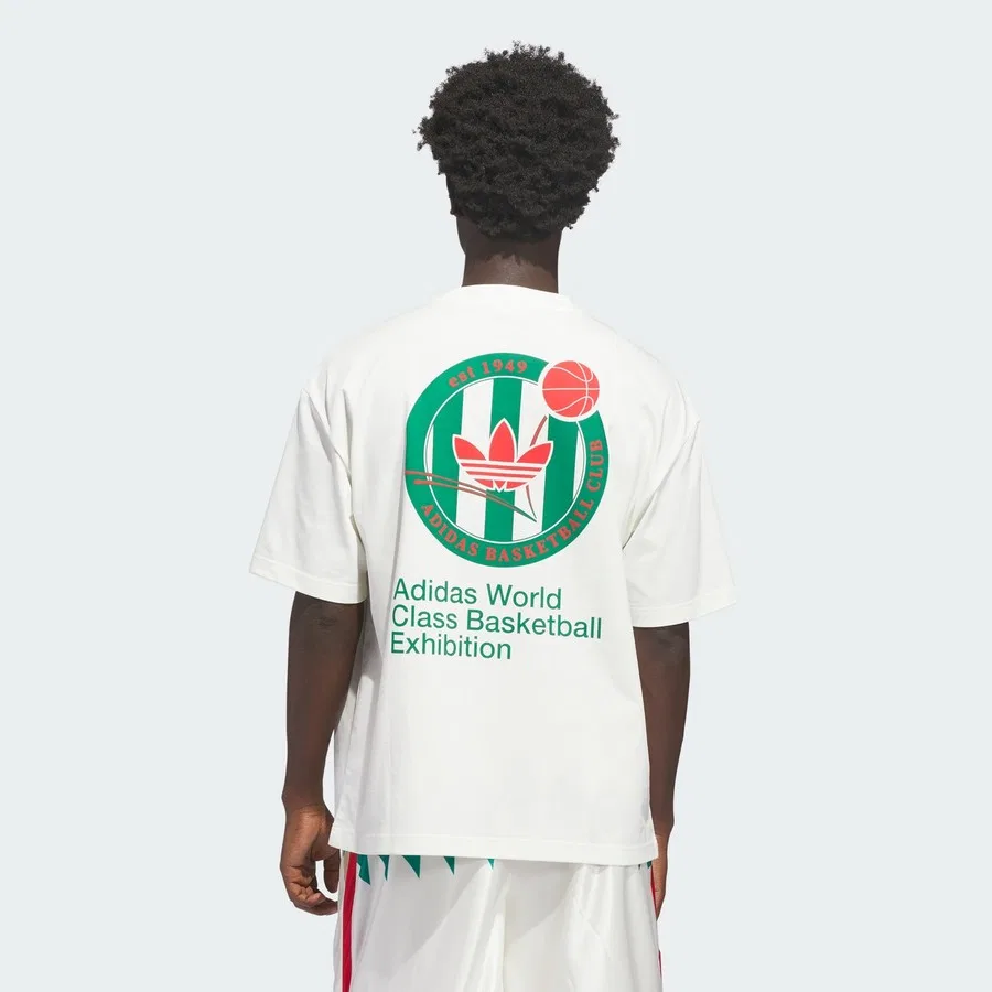 Футболка с принтом Originals Basketball Crest adidas, Бело-синий — фото 2