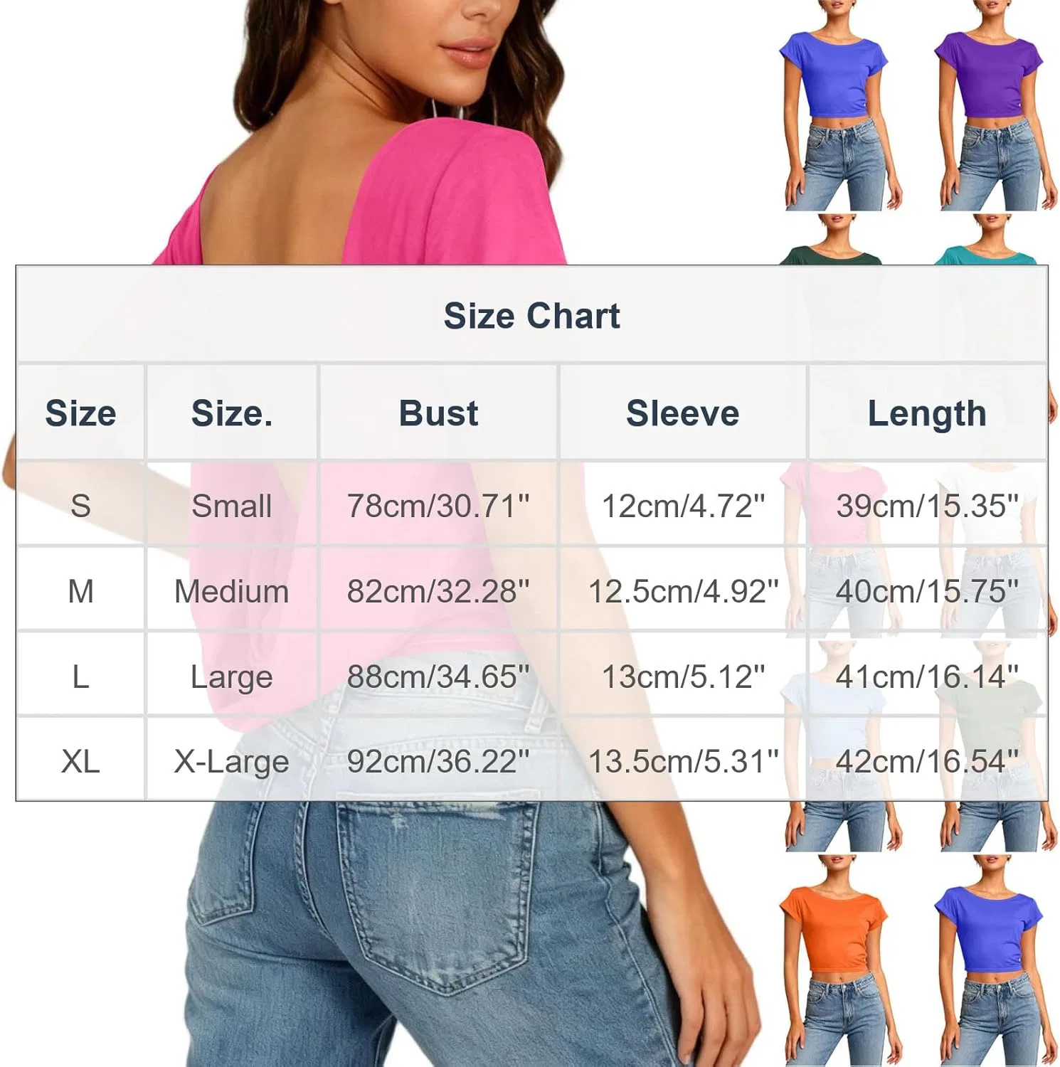 Женская футболка с открытой спиной на молнии Loose Fit, Purple — фото 3
