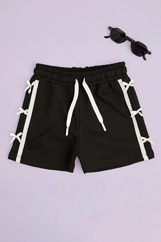 Детские шорты для девочек с принтом Fulla Moda, Black