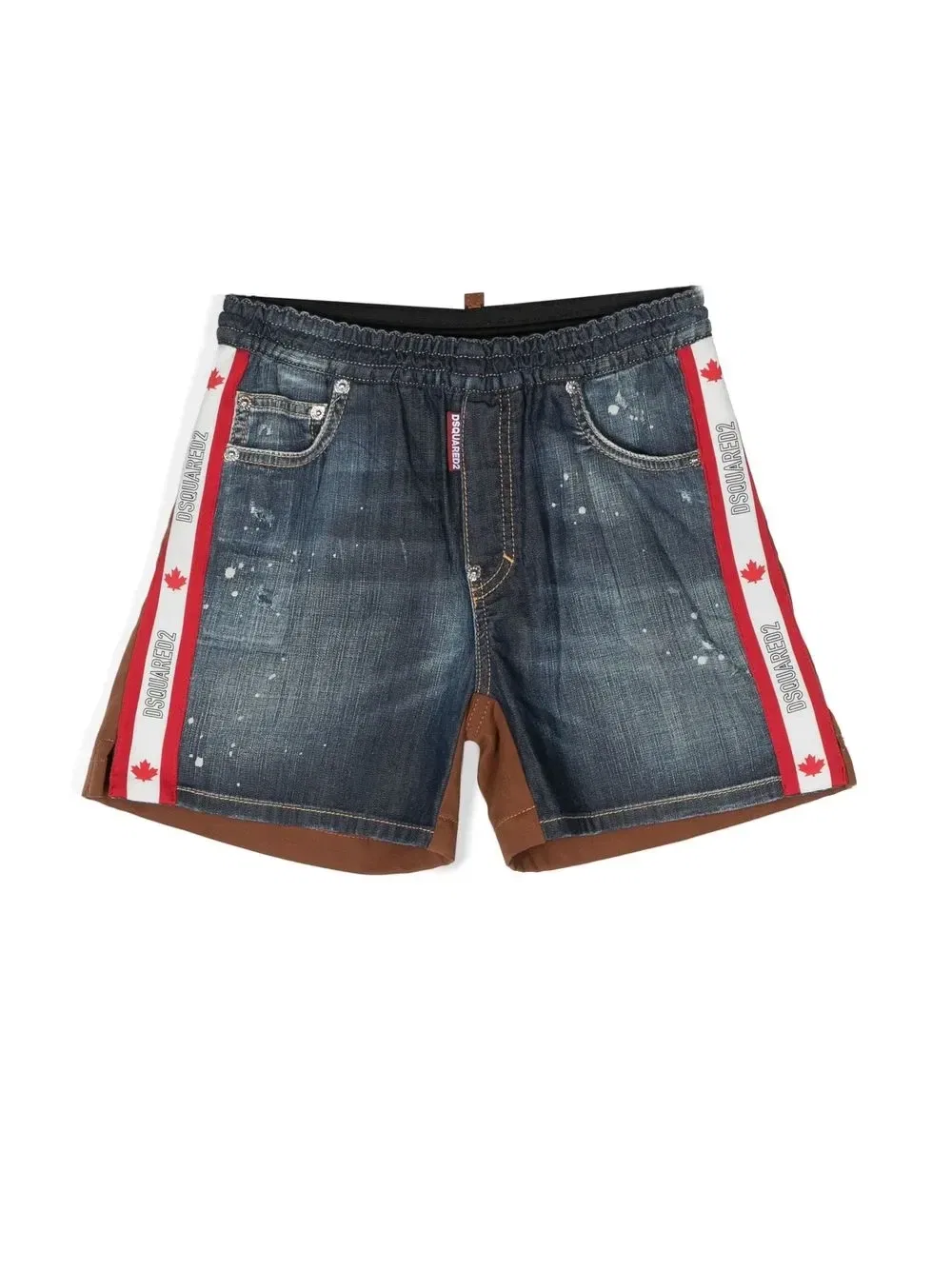 Шорты с эффектом разбрызганной краски Dsquared2 Kids, синий