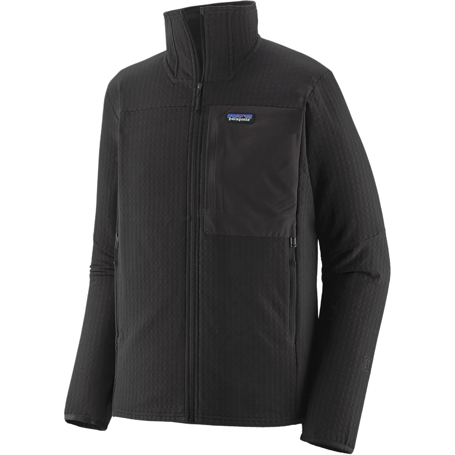 Мужской флисовый топ с воротником-стойкой R2 Patagonia, Black/BLK