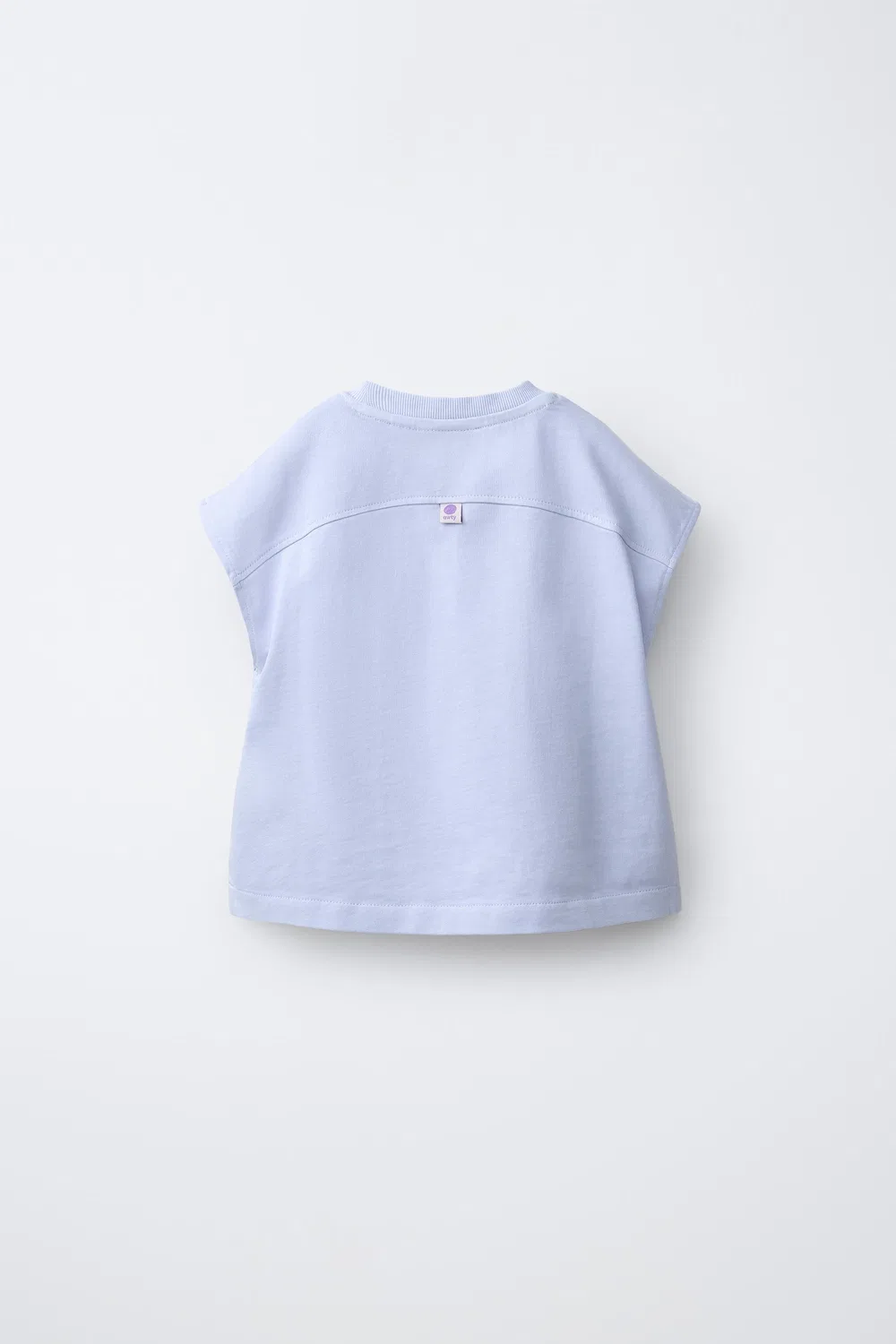 Простая футболка с этикеткой ZARA, Blue/Lavender — фото 2