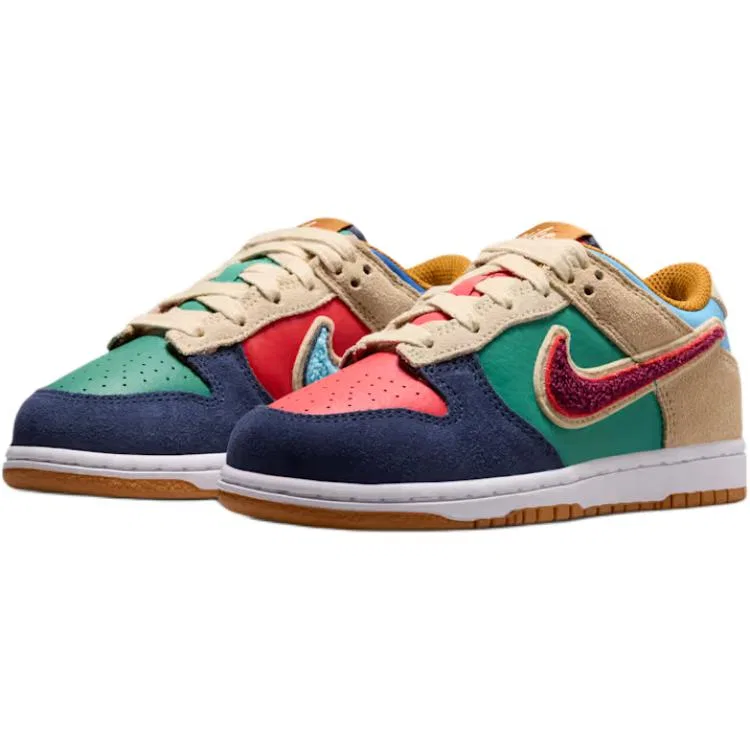 Детские кеды для скейтбординга Nike Dunk, Brown Red Blue