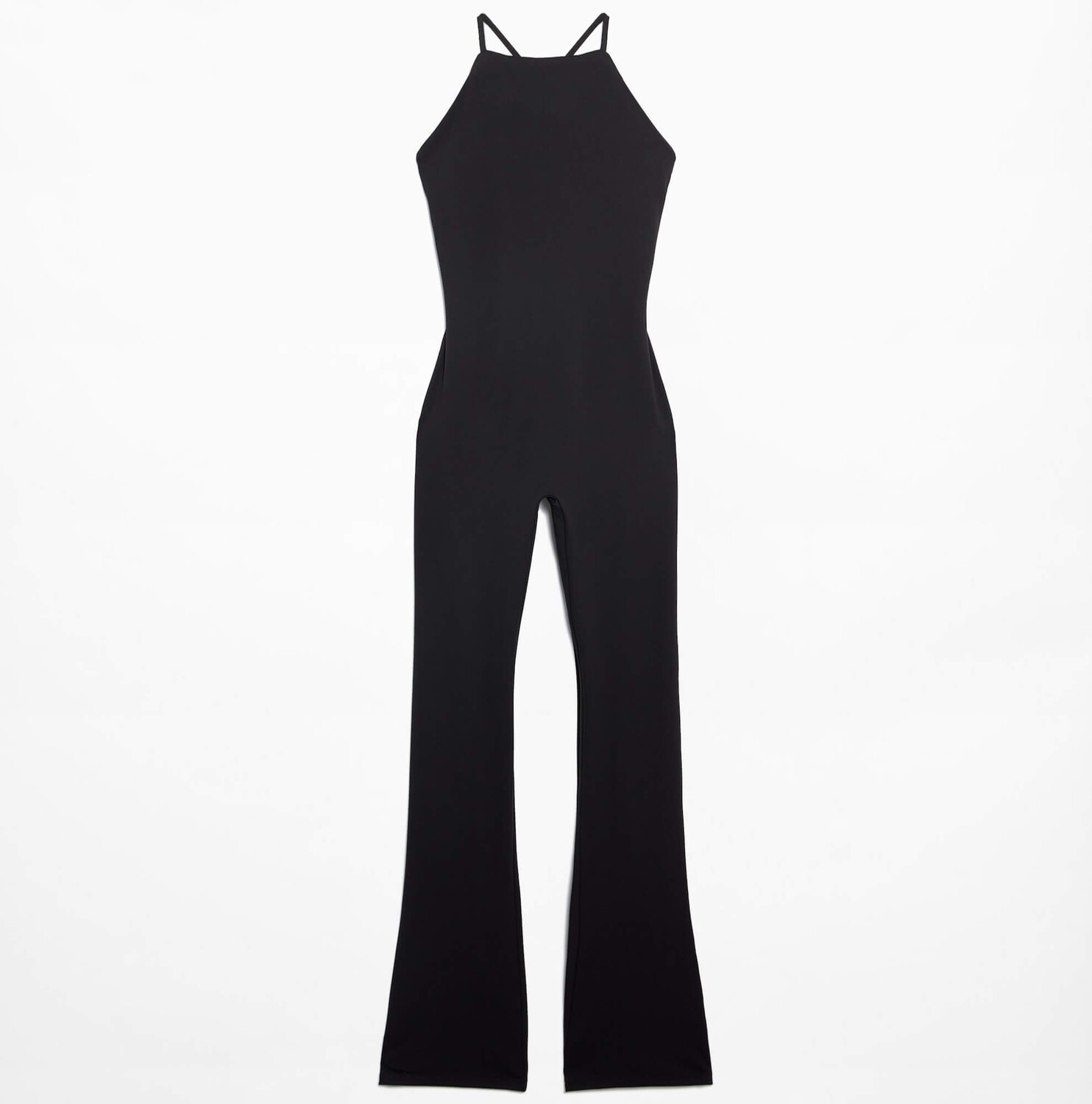 

Комбинезон Oysho Comfortlux Open-Back Flare, черный