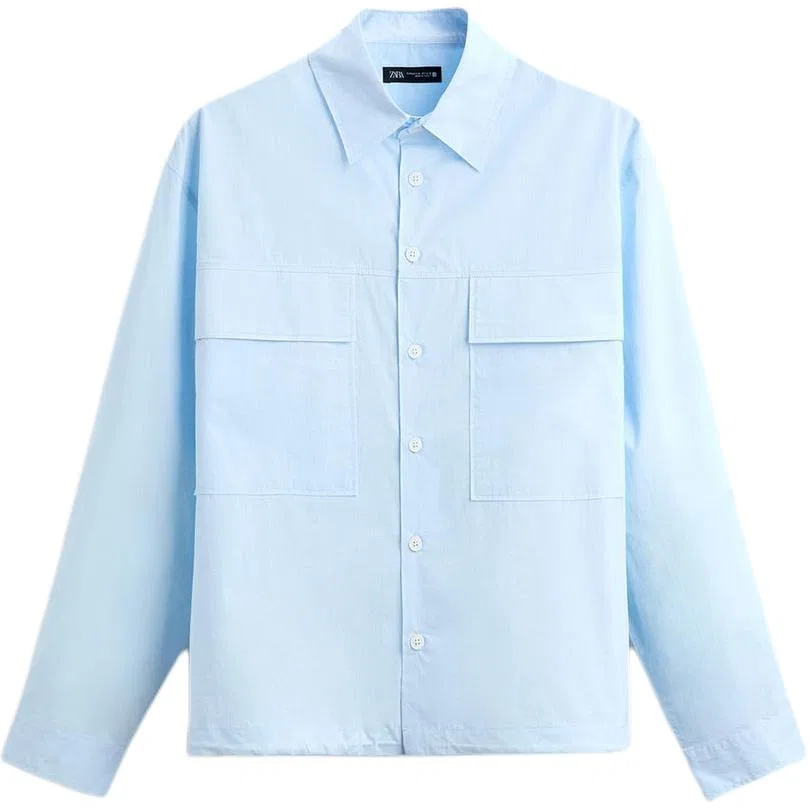 Мужская рубашка с отложным воротником Sky Blue ZARA, Sky Blue