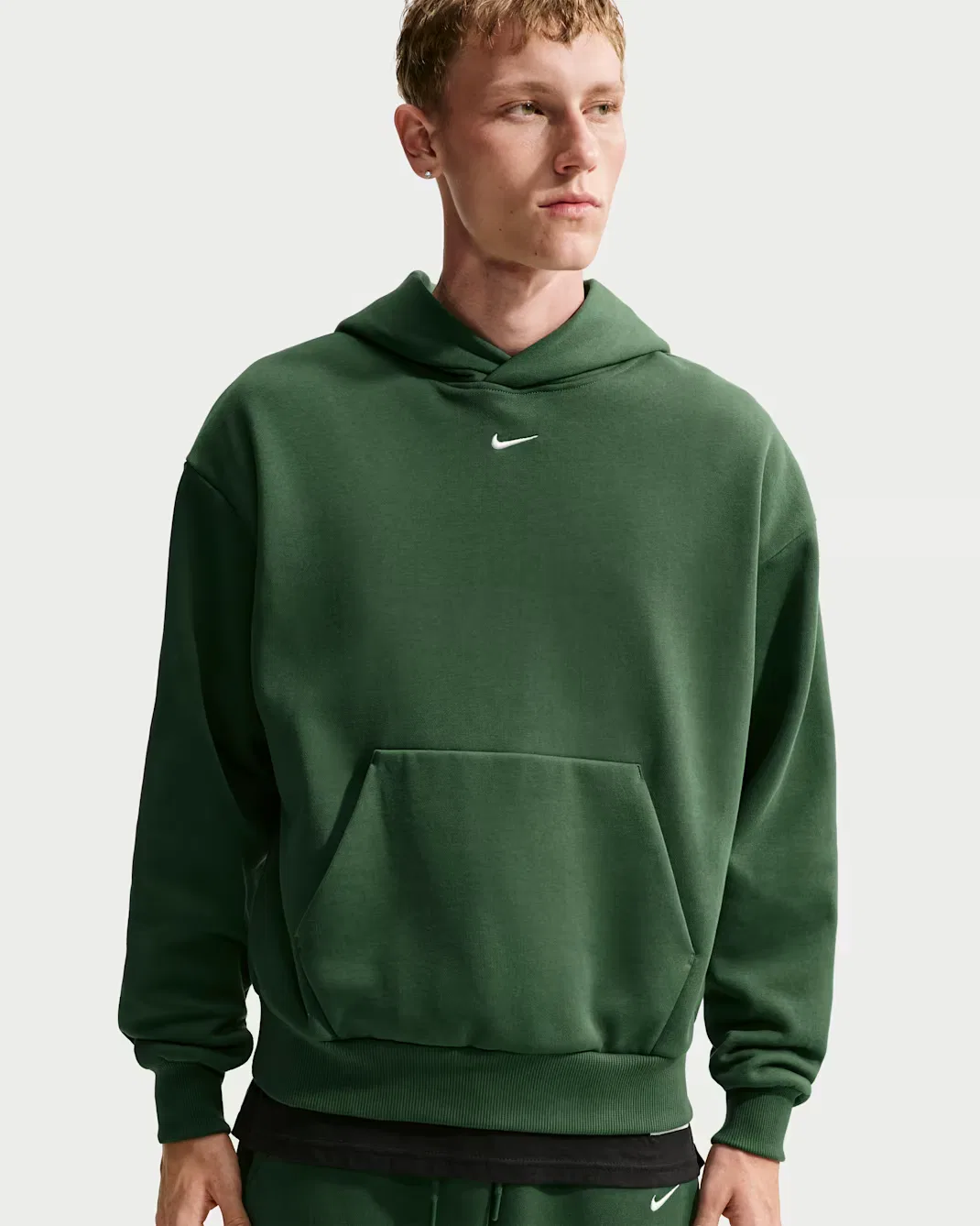Мужская толстовка с капюшоном Nike Solo Fleece, Fir/Sail