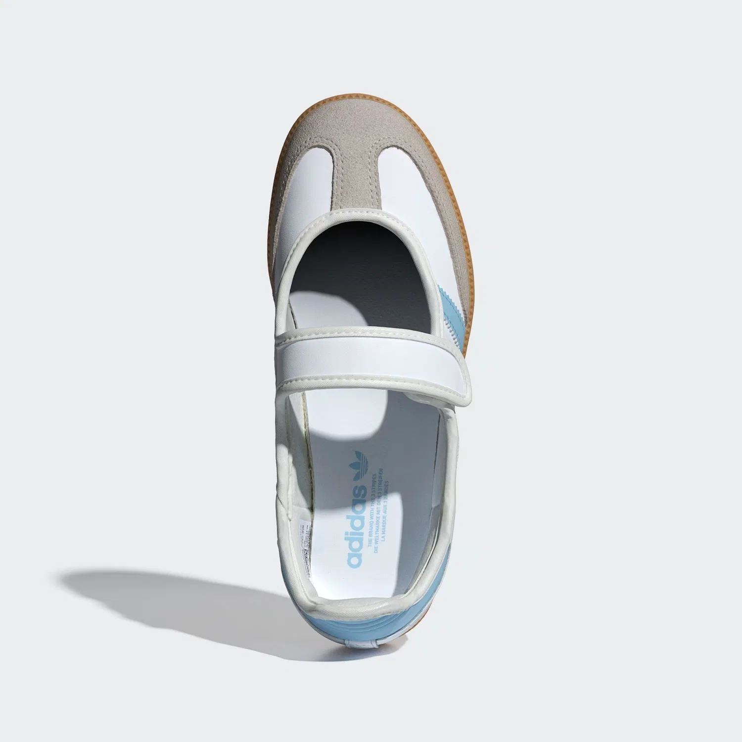 Детские кроссовки на липучках Samba Jane Adidas Originals, Cloud White/Clear Sky/Gum — фото 3