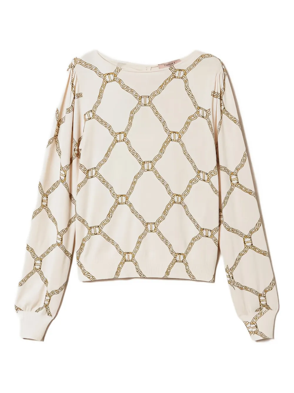 

Свитер с принтом «цепочка-замочная скважина» TWINSET, нейтральный