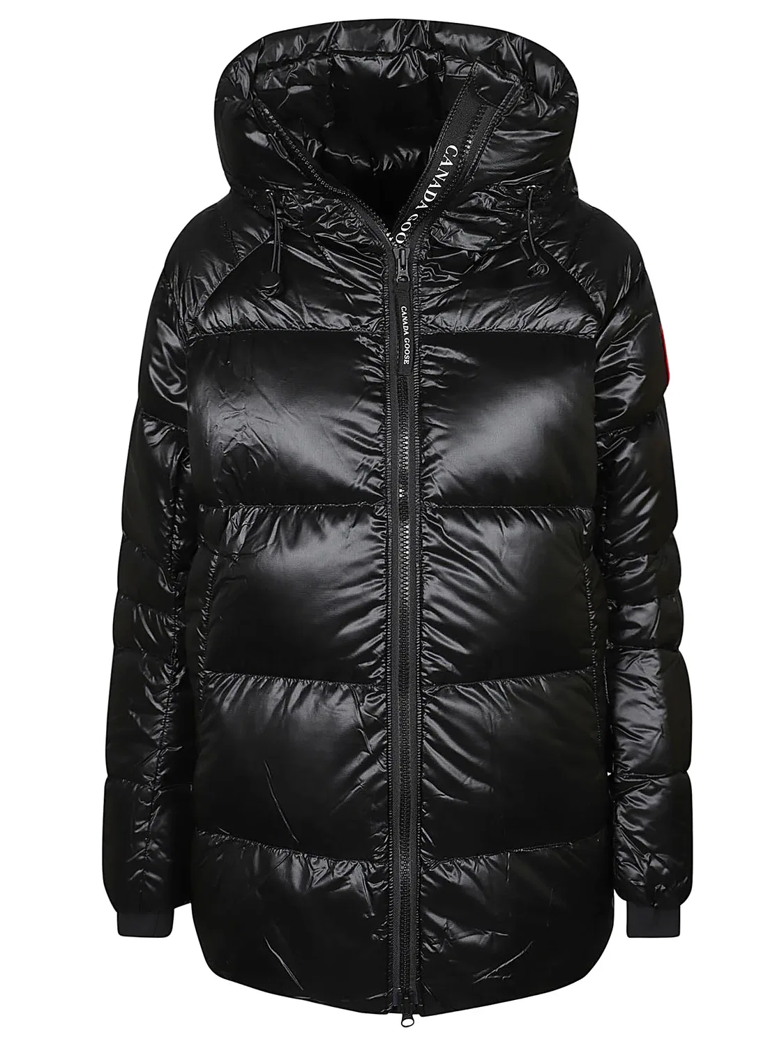 Женский пуховик с капюшоном и высоким воротом Cypress Glossy Quilted Canada Goose, черный