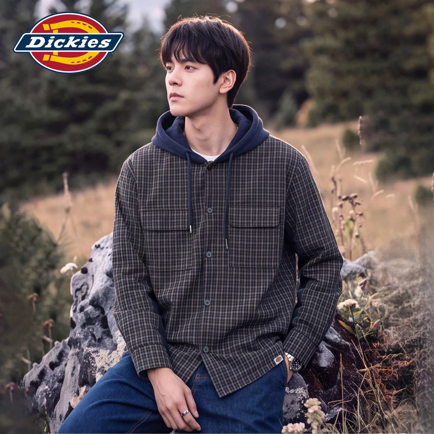 Детская куртка с капюшоном Dickies, Blue Gray Green — фото 4