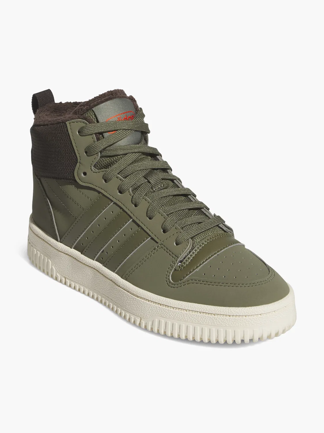 Высокие зимние кеды Adidas, цвет Olive — фото 3