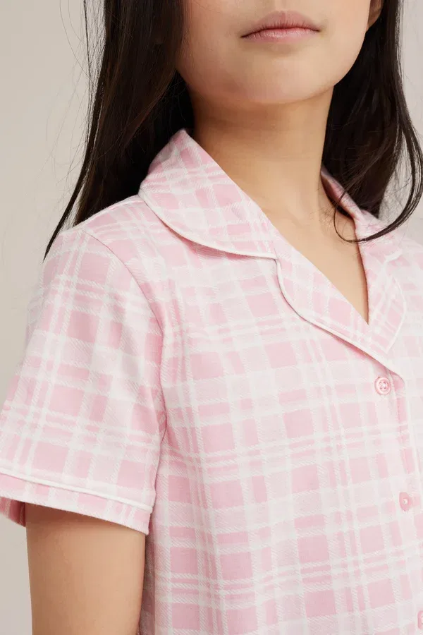 Комплект пижамы хлопковый Set - pyjama set We Fashion, Light Pink, светло-розовый — фото 3