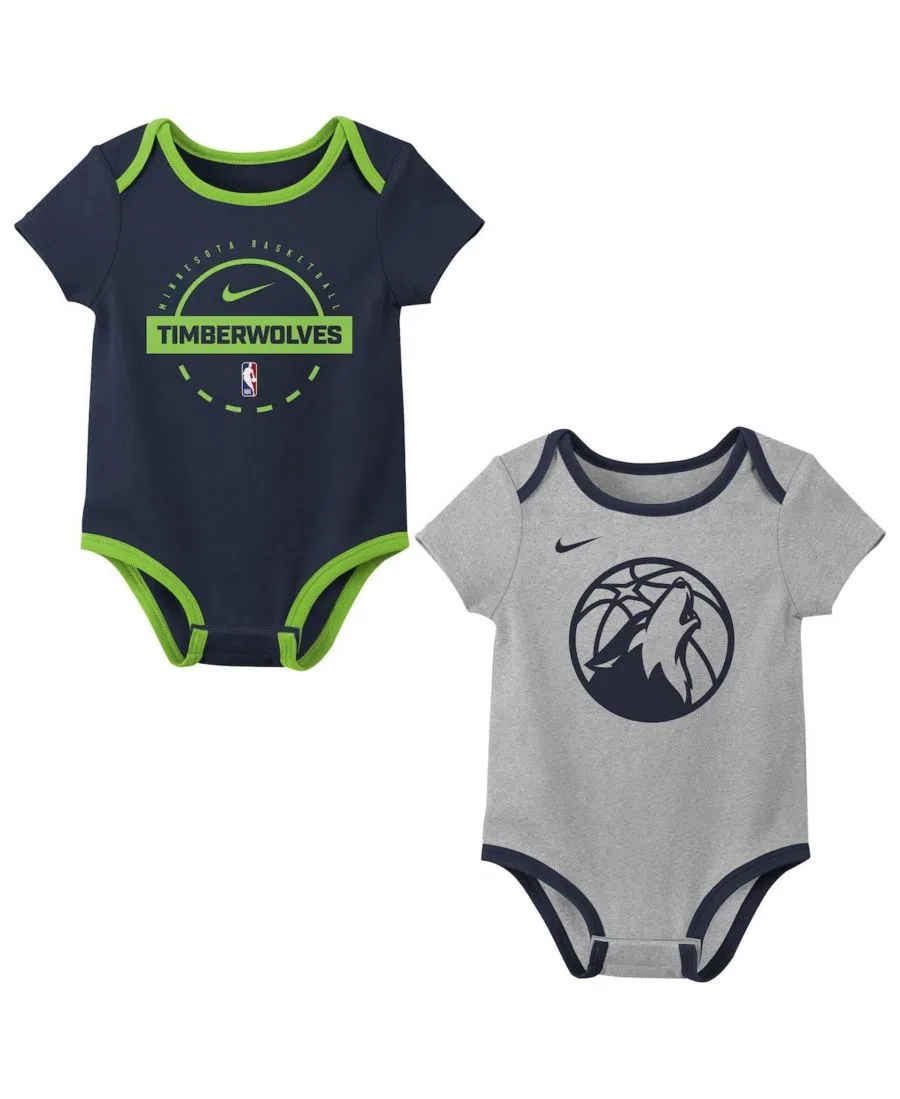 Комплект боди для малышей с принтом Minnesota Timberwolves Nike, Navy