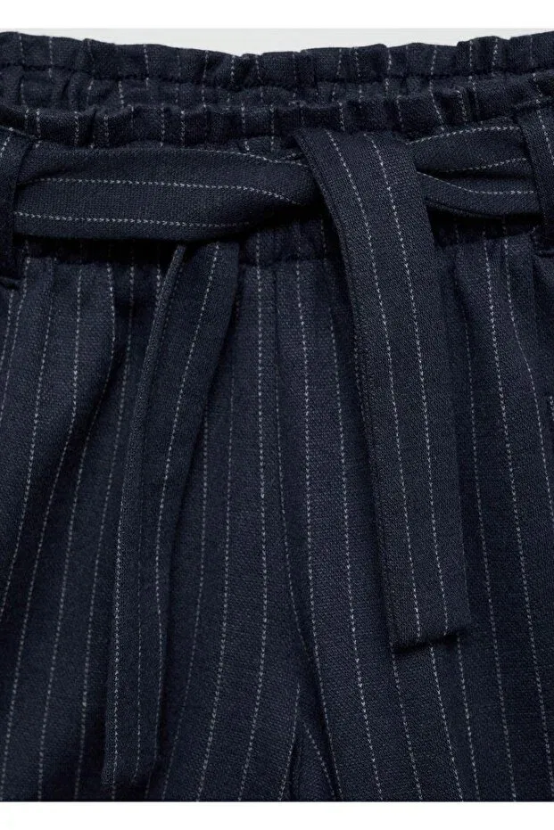 Детские шорты для девочек полосатые Mango Kids, Navy Blue — фото 4