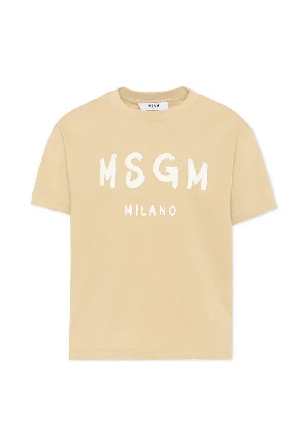 Футболка с принтом Print T-shirt Msgm, Beige, бежевый
