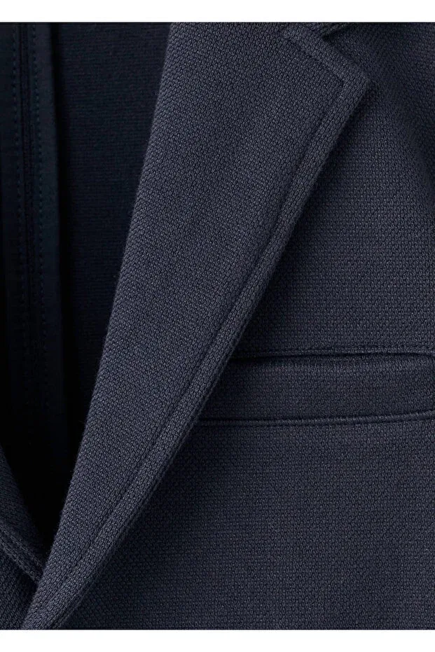 Детский блейзер для девочек хлопковый Mango Kids, Navy Blue — фото 4
