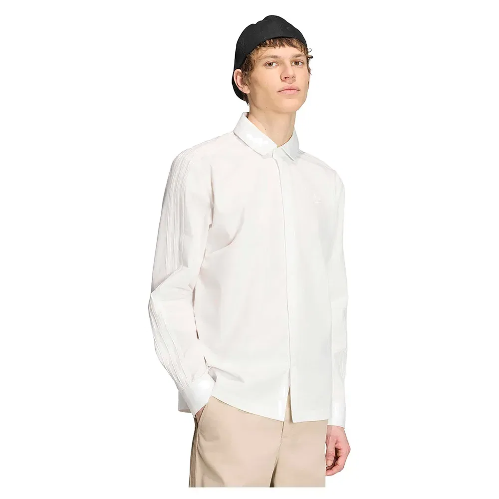 Рубашка с длинным рукавом 3 Stripes Button Up Adidas Originals, белый