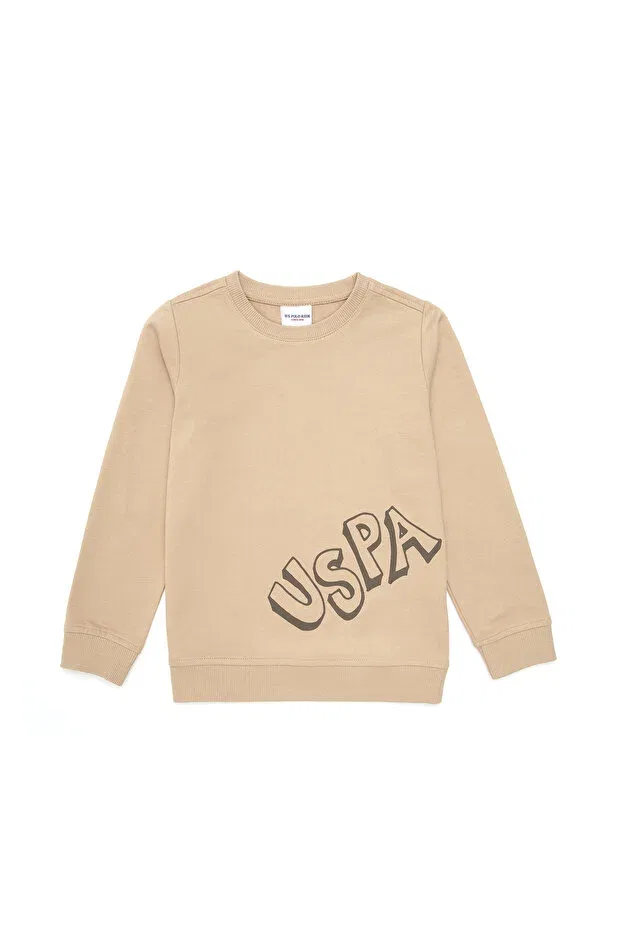 Детское для мальчиков свитшот хлопковый U.S. Polo Assn., Sand