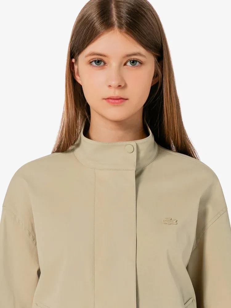 Куртка LACOSTE с высоким воротником Beige — фото 2