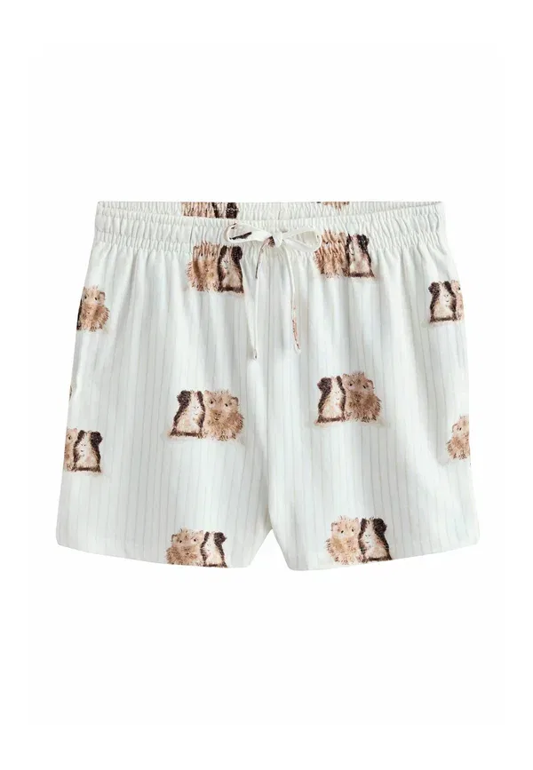 Пижамный комплект с принтом Regular fit - short pyjamas set Next, Cream Guinea Pig, кремовый — фото 3