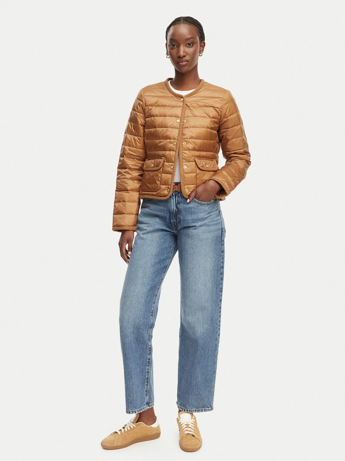 Женская демисезонная куртка приталенного кроя Tommy Hilfiger, светло-коричневый — фото 2