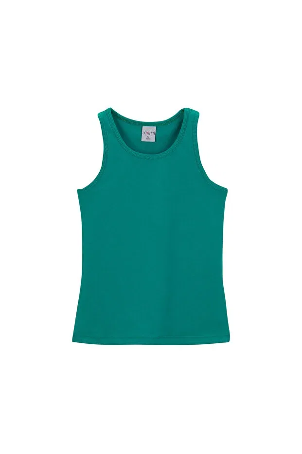 Детское для девочек топ для плавания без рукавов Basics Lovetti, Dark Green