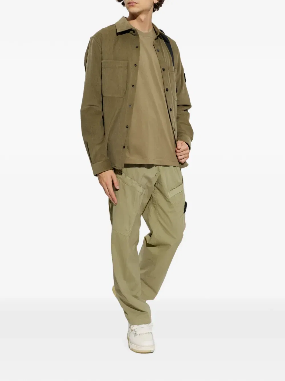 Футболка с длинным рукавом и нашивкой-логотипом Stone Island, зеленый — фото 2