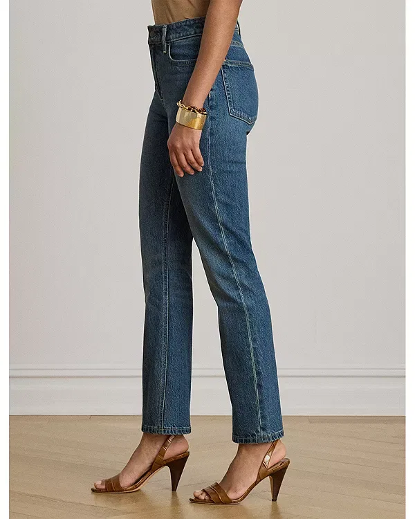 Женские джинсы с завышенной талией Slim Straight Jeans Ralph Lauren, Haze Wash — фото 4