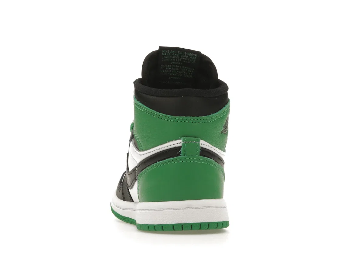 Детские кроссовки с принтом Jordan 1 Retro High OG Jordan, Black/Lucky Green-White — фото 4