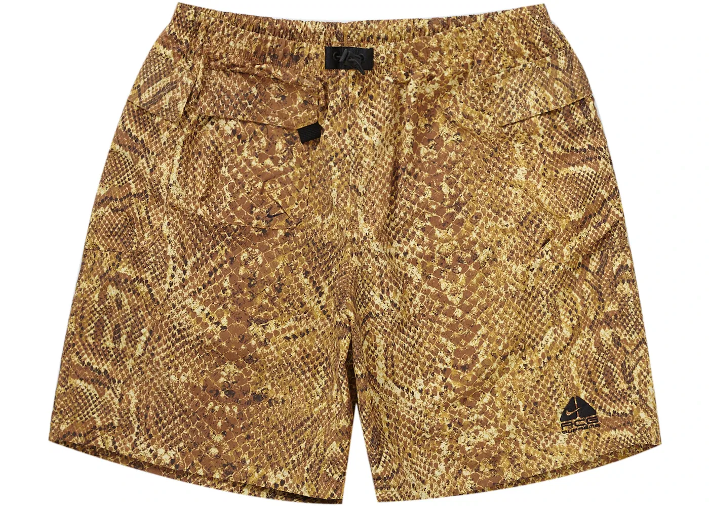 Мужские шорты с принтом Supreme Nike ACG Nylon Trail Short, Gold Snakeskin
