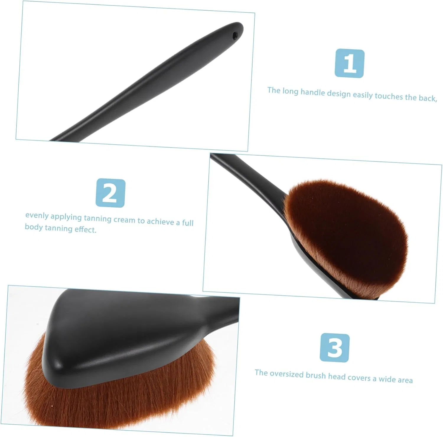 Кисть для автозагара с длинной ручкой, IWOWHERO, 32.5x6.5x4 см — фото 3