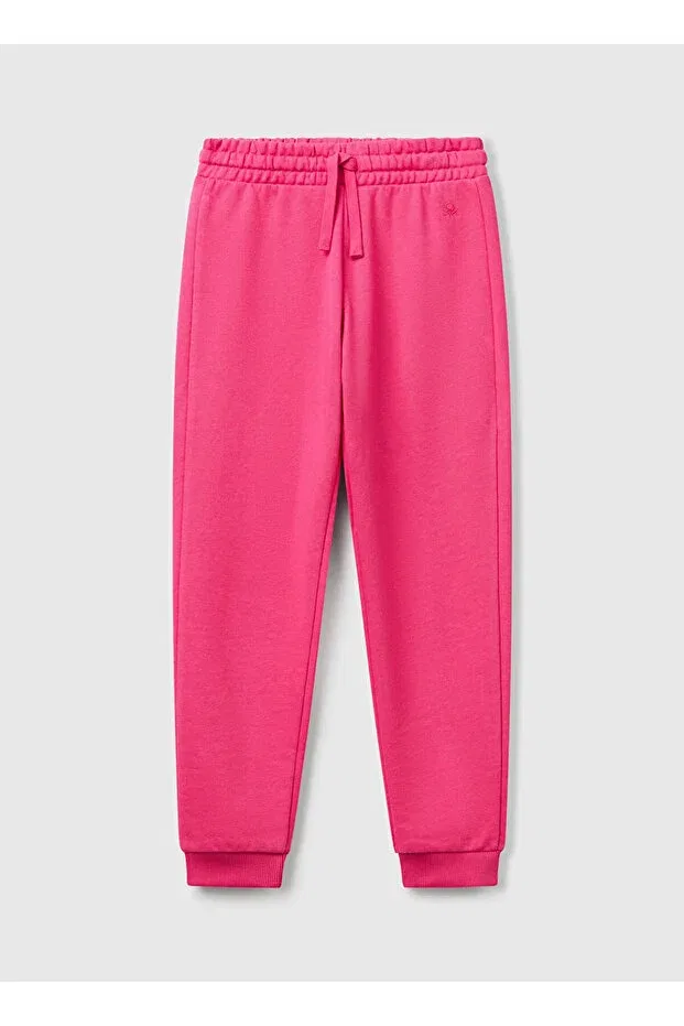 Детские спортивные штаны для девочек с вышивкой Benetton, Pink