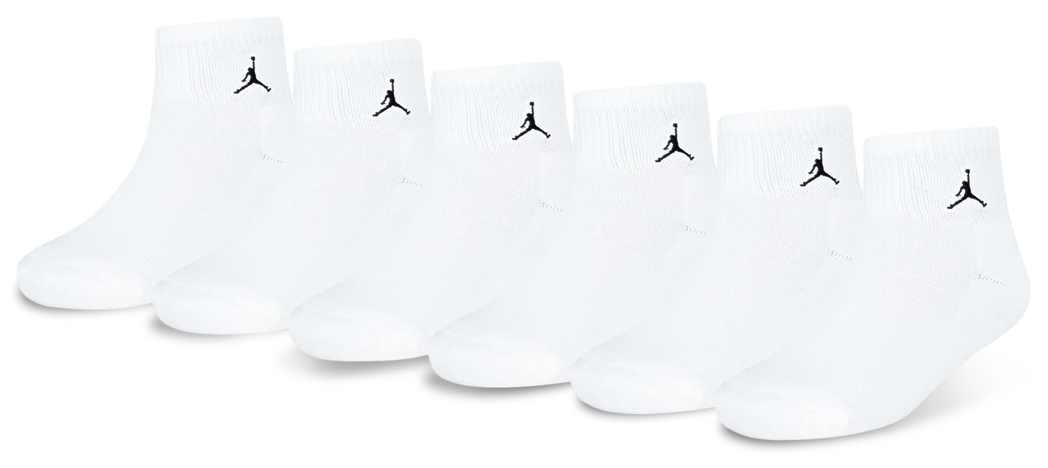 Детские носки для мальчиков, комплект из 6 пар, с логотипом, Jordan, White White — фото 3