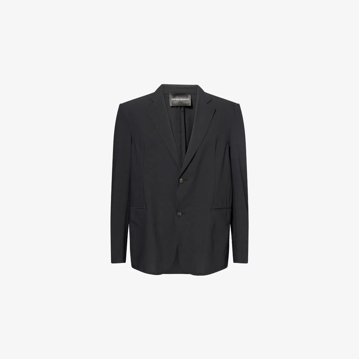 Однобортный тканый блейзер из сирсакера Emporio Armani