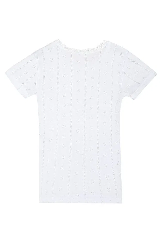 Детское для девочек хлопковое майка-борцовка Özkan Underwear, White — фото 4