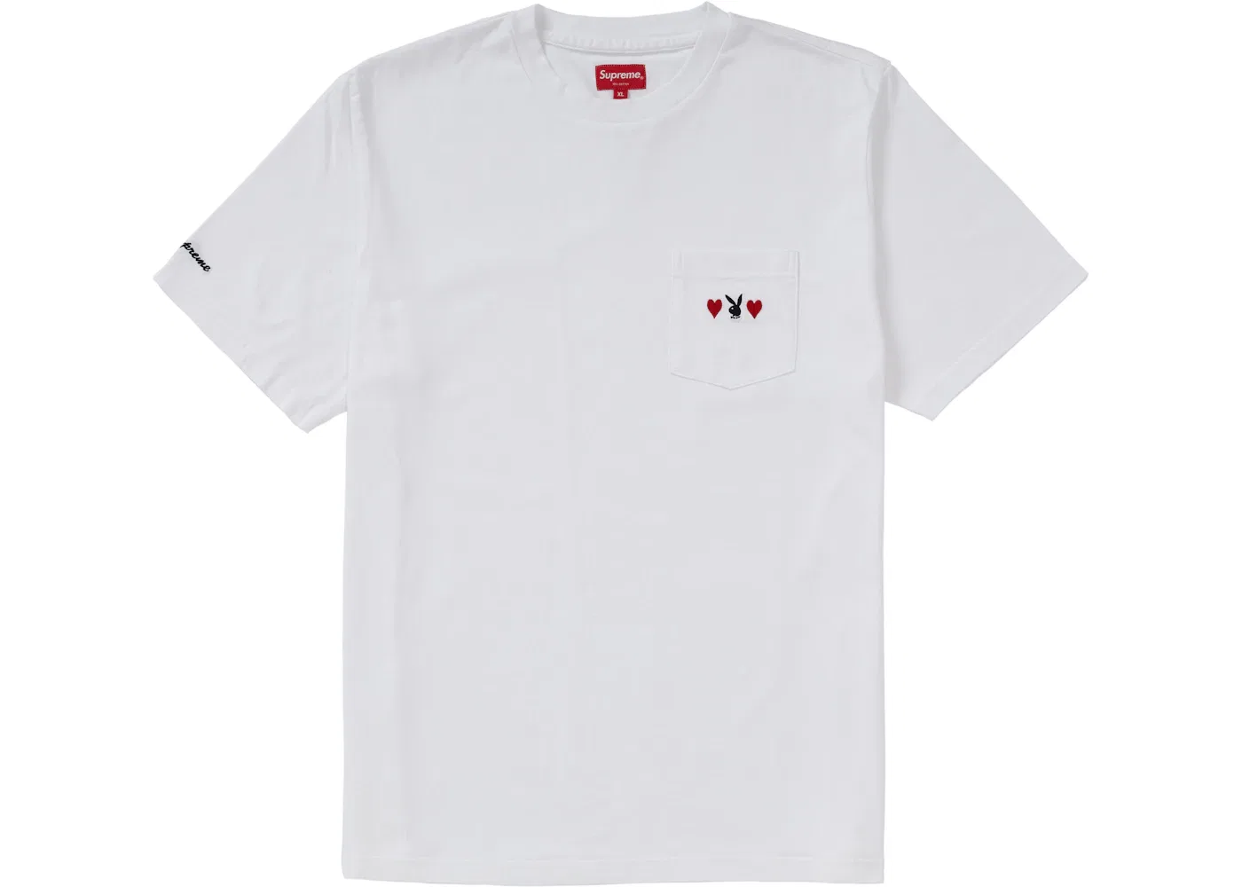 Мужская футболка с принтом Supreme Playboy Pocket Tee, White