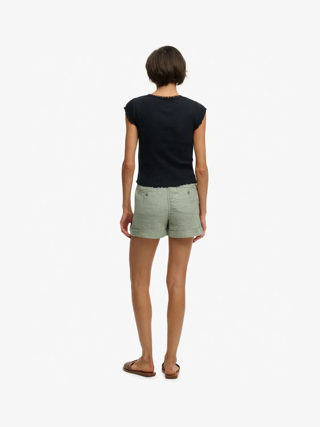 Шорты прямого кроя Superdry Green Mid Rise Superdry, зеленый — фото 2