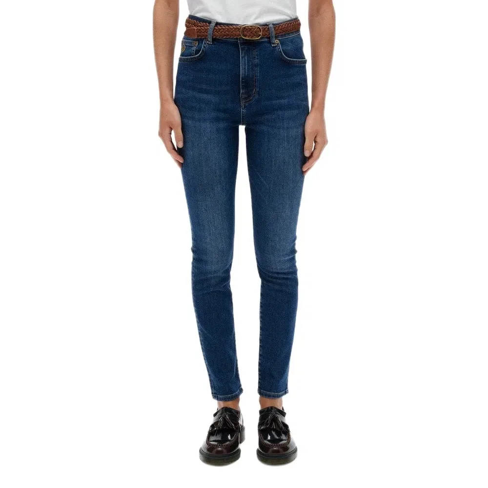 Джинсы скинни высокой посадки Superdry, синий