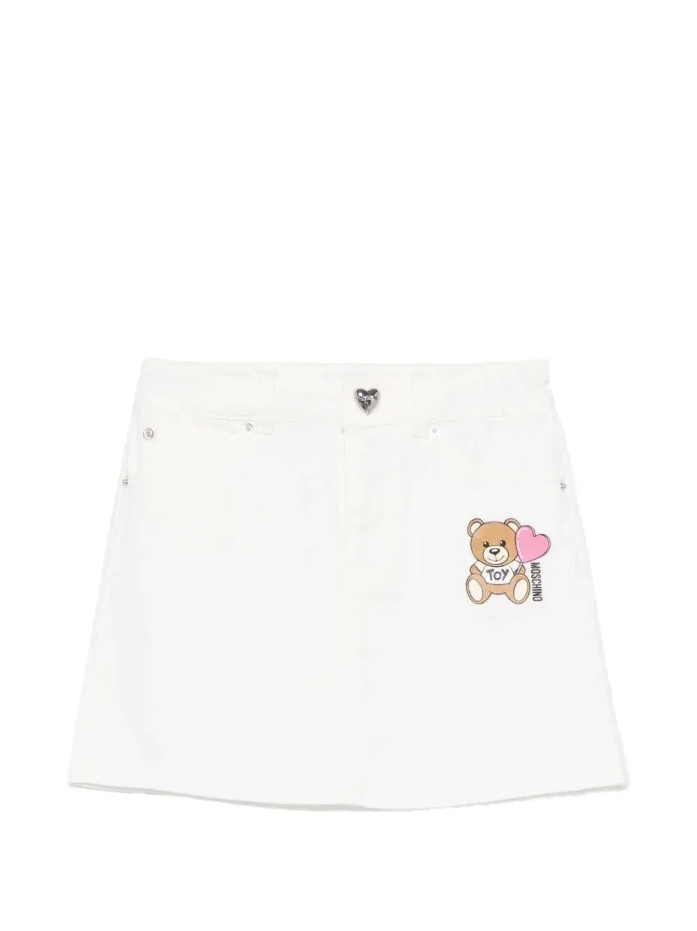 Джинсовая юбка Teddy Bear Moschino Kids, белый