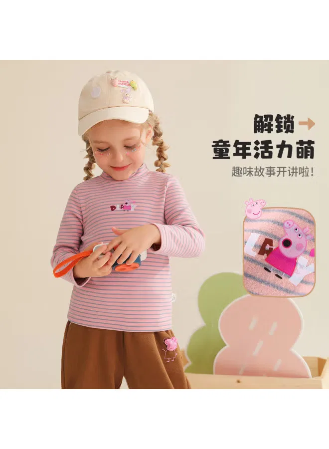 Футболка с длинным рукавом с полосками Peppa Pig, розовый — фото 3