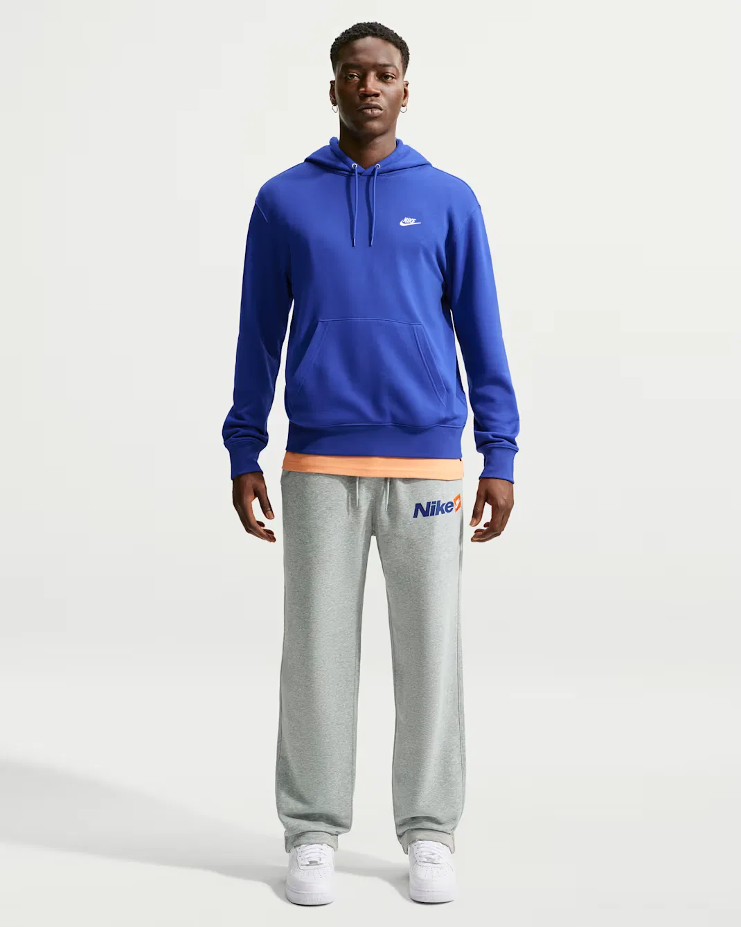 Мужская флисовая толстовка с капюшоном Nike Club, Old Royal/Old Royal/White — фото 4