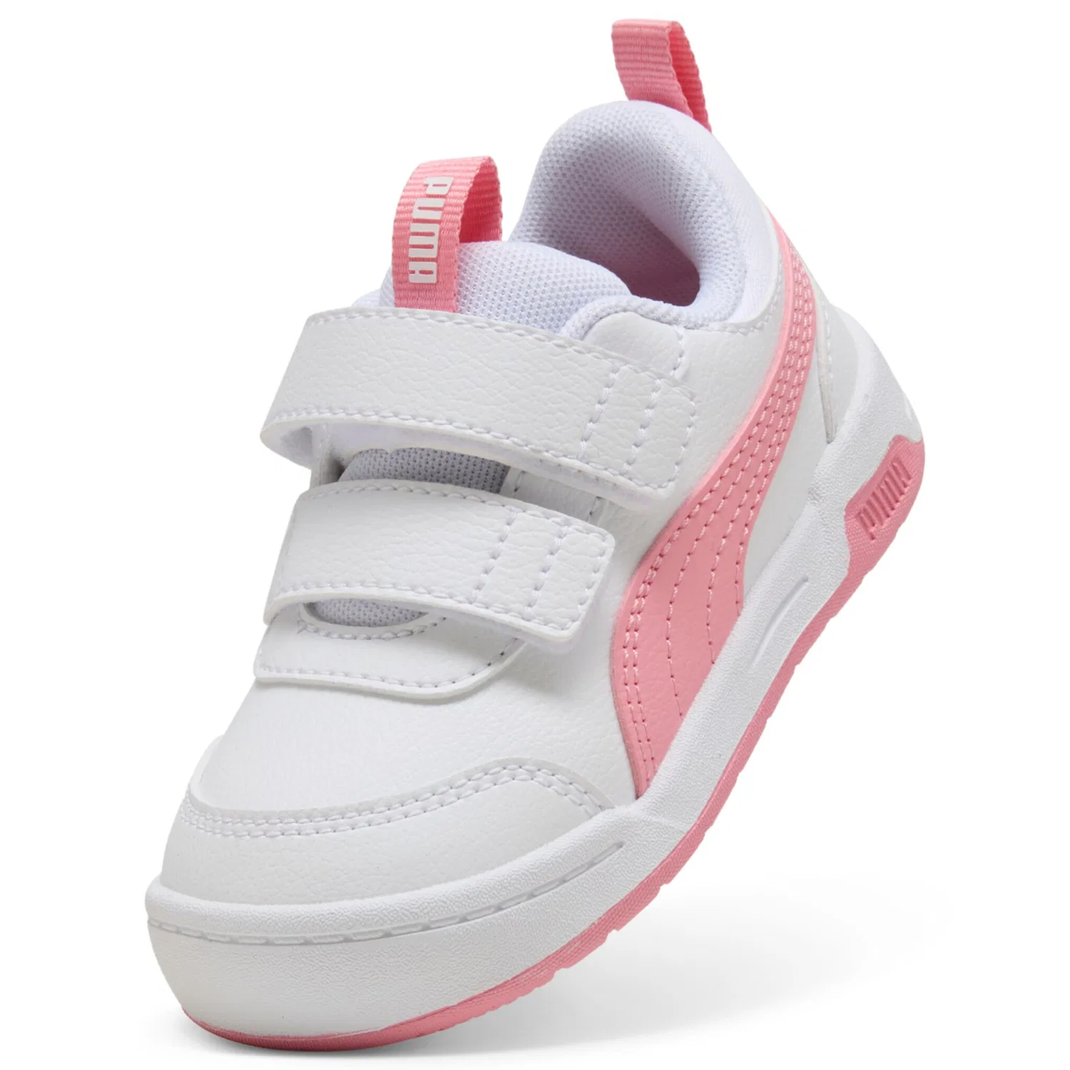 Детские кроссовки с кожаным верхом Multiflex 2 SL V INF PUMA, White/Pinkscape — фото 4