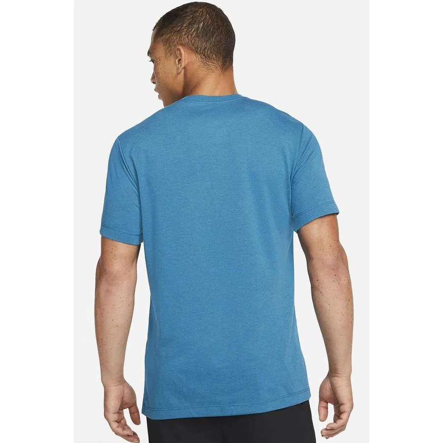 Футболка спортивная с принтом Nike Dri Fit Training Cotton Tee, Синий — фото 2
