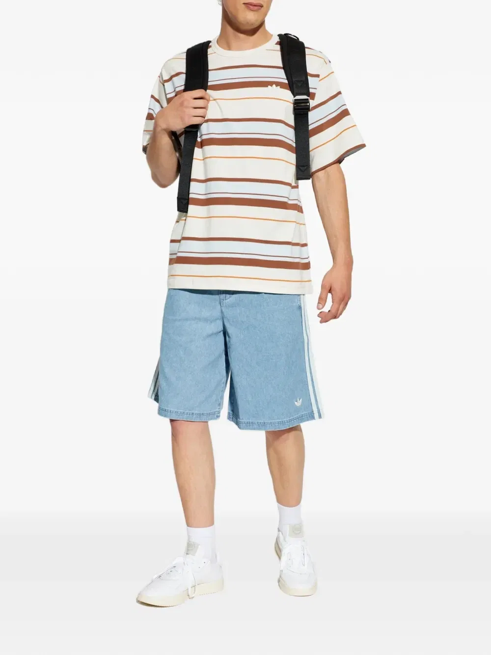 Джинсовые шорты Summer Glow с боковыми полосками Adidas, синий — фото 2