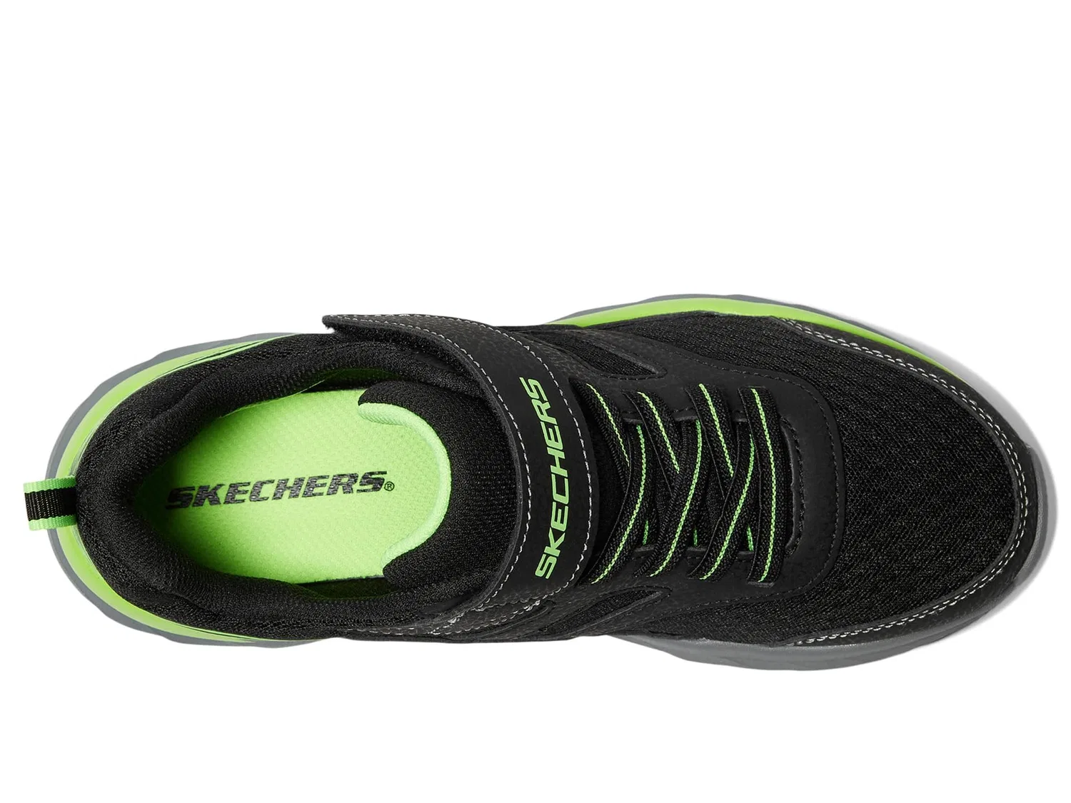 Детские кроссовки для девочек с принтом Fuse Tread Skechers, Lime Black — фото 2